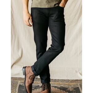 Hiroshi Kato 32 The Pen Slim Straight Stretch Selvedge Denim Jeans black raw